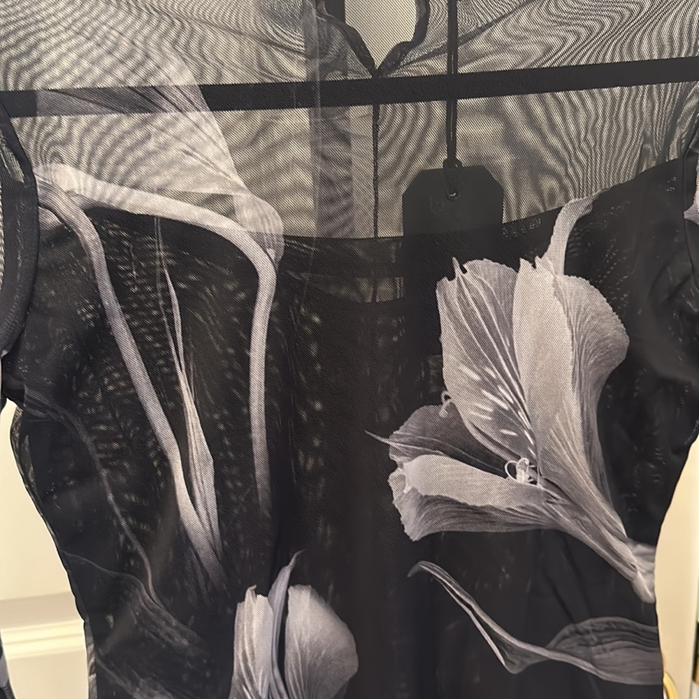 All Saints Black and Gray Floral Bodysuit - Picture 10 of 12